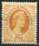 Родезия и Ньясаленд 1954-1956 гг. • Gb# 3a • 2½ d. • Елизавета II • стандарт • Used VF