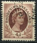 Родезия и Ньясаленд 1954-1956 гг. • Gb# 5 • 4 d. • Елизавета II • стандарт • Used VF