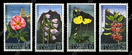 САН МАРИНО 1967г. SC# 654-7 / 5-20 l. ЦВЕТЫ / MNH OG VF / ФЛОРА