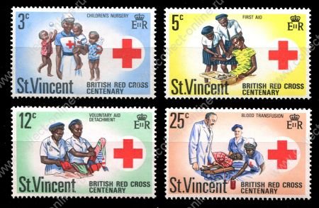 Сент-Винсент 1970 г. • Sc# 299-302 • 3 - 25 c. 100-летие британского Красного Креста • полн. серия • MNH OG VF