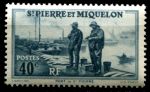 Сен-Пьер и Микелон 1939-1940 гг. • Iv# 196 • 40 c. • осн. выпуск • рыбаки на пирсе • MNH OG VF