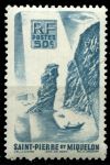 Сен-Пьер и Микелон 1947 г. • Iv# 328 • 50 c. • осн. выпуск • скала Лэнглейд • MNH OG VF