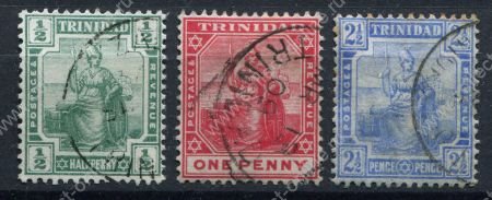 ТРИНИДАД 1909г. SC# 105-7 / 1/2 d.-2 1.2 d. / USED F-VF