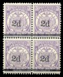 ТРАНСВААЛЬ 1887г. SC# 141 / НАДПЕЧАТКА 2 d.на 3 d. / MNH OG VF / ГЕРБЫ / кв. блок