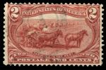 США 1898 г. • SC# 286 • 2 c. • Выставка "Транс-Миссисипи" • фермеры • Used F-VF ( кат. - $3.00 )