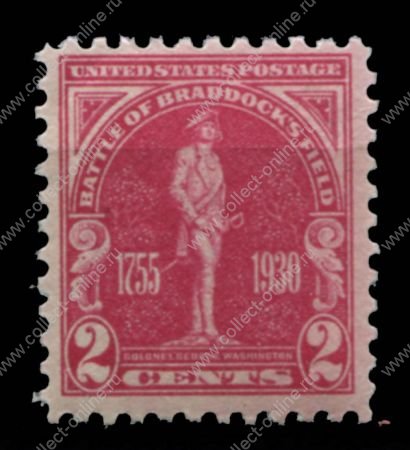 США 1930г. SC# 688 / 2c. БИТВА ПРИ БРЕДОКСФИЛД / MNH OG F-VF