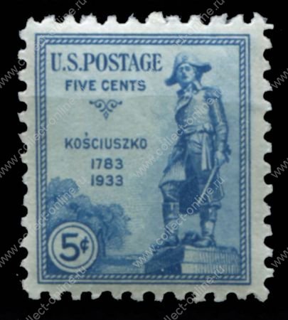 США 1933г. SC# 734 / 5с. ГЕНЕРАЛ КОСТЮШКО /MNH OG VF / АРМИЯ