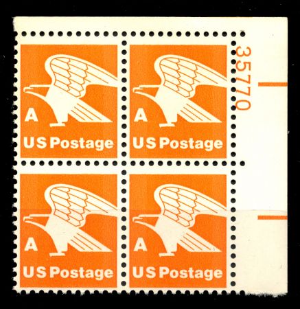 США 1978 г. • SC# 1736 • 15 c.(A) • Американский орёл • стандарт • № кв. блок • MNH OG VF