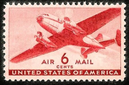 США 1941-4гг. SC# С 25 / 6c. САМОЛЕТ / MNH OG VF / АВИАЦИЯ