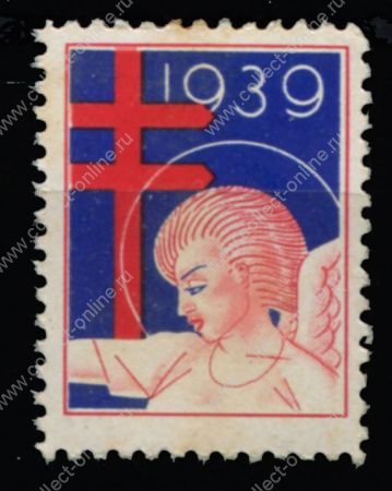 США • Рождественские этикетки 1939 г. • SC# WX96 • ангел • MNH OG VF 