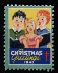 США • Рождественские этикетки 1940 г. • SC# WX100 • поющие дети • MNH OG VF