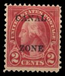 Зона Панамского канала 1925-1928 гг. • SC# 84 • 2 c. • надпечатка на марке США • Джордж Вашингтон • MNH OG VF ( кат. - $45 )