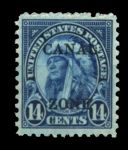 Зона Панамского канала 1925-1928 гг. • SC# 89 • 14 c. • надпечатка на марке США • Индейский вождь • MNH OG VF ( кат. - $42.5 )