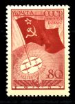 СССР 1938 г. • Сол# 586A • 80 коп. • Воздушная экспедиция на Северный Полюс • маршрут полета • MH OG VF