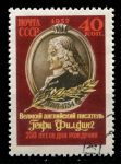 СССР 1957 г. • Сол# 2013 • 40 коп. • Генри Филдинг • 250 лет со дня рождения • Used(ФГ)/** XF