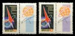 СССР 1962 г. • Сол# 2673-4 • 10 коп.(2) • 1-я годовщина полета Юрия Гагарина • зуб. • MNH OG VF