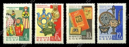 СССР 1963 г. • Сол# 2817-20 • 4 - 12 коп. • Декоративно-прикладное искусство • полн. серия • MNH OG VF