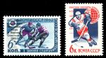 СССР 1963 г. • Сол# 2835-6 • 6 коп.(2) • Хоккеисты СССР - Чемпионы мира и Европы • полн. серия • MNH OG VF 