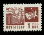 СССР 1966 г. • Сол# 3414 • 1 коп. • стандартный выпуск • офсет • MNH OG VF