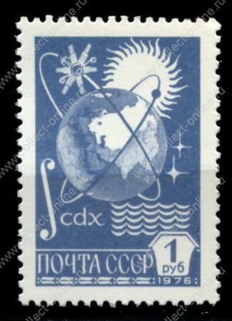 СССР 1978 г. • Сол# 4867 • 1 руб. • мелованная бумага • спутники на орбитах вокруг Земли • стандарт • MNH OG VF