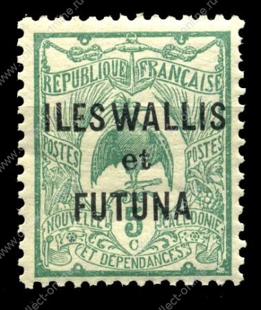 Уоллис и Футуна 1920 г. • Iv# 4 • 5 c. • надп. на марках Новой Каледонии • стандарт • MNH OG VF
