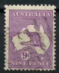 Австралия 1931-1936 гг. • Gb# 133 • 9 d. • Кенгуру на карте • стандарт • Used VF ( кат. - £3 )