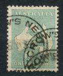 Австралия 1929-1930 гг. • Gb# 109 • 1 s. • Кенгуру на карте • стандарт • Used F-VF ( кат. - £11 )