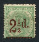 Южная Австралия 1891-1893 гг. • GB# 231 • 2½ на 4 d. • надпечатка нов. номинала • разновидность! перф. 10х12 • стандарт • MH OG VF ( кат. - £65++ )