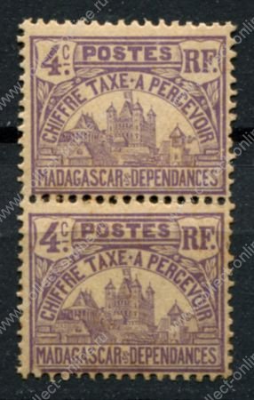 Мадагаскар 1908-1924 гг. • Iv# T9 • 4 c. • королевский дворец Антананариву • служебный выпуск • пара • MNH OG* F