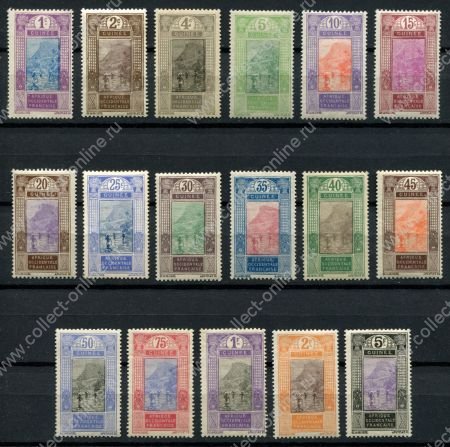 Французская Гвинея 1913-1917 гг. • Iv# 63-79 • 1 c. - 5 fr. • основной выпуск • полн. серия • MLH/MH OG VF ( кат. - €50 )