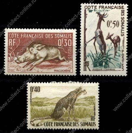 Берег Сомали 1958 г. • Iv# 287-9 • Фауна • полн. серия • MNH/MH OG VF