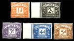 Великобритания 1954-5гг. GB# D40-44 / 1/2d. - 5d. / MNH OG VF-XF / кат. - £155.00