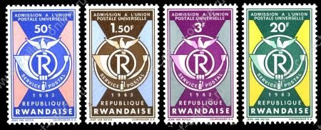 Руанда 1963 SC# 37-40 / Вступление в ВПС / MNH OG VF/(**) / Символы