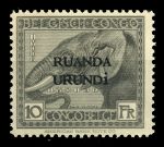 Руанда Урунди 1924-6гг SC# 23 / 10fr. Слон / MNH OG VF/(**) / Фауна