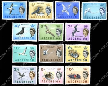 Вознесения о-в 1963 гг. • Gb# 70-83 • 1 d. - 10 sh. • Птицы • (13 марок) • MH OG VF ( кат.- £40- )