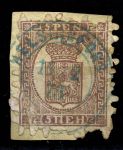 Финляндия 1866-1874 гг. • SC# 12 • 5 пенни • герб княжества • USED • на вырезке! ( кат. - $160+ )