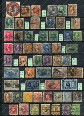 США • XIX-XX век • набор 56 разных старых марок • Used F-VF ( кат. - $250+ )