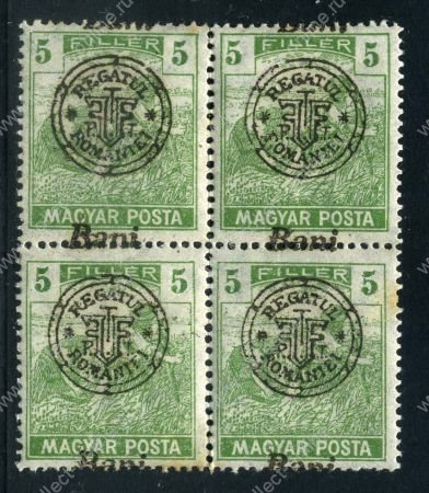 ВЕНГРИЯ ТРАНСИЛЬВАНИЯ 1919г. SC# 6N44 / 5b. / MNH OG VF / кв. блок разн.