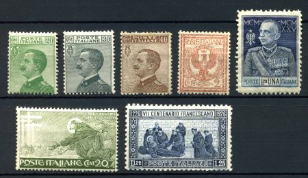 Италия 1908-1930 гг. • лот 7 разных марок • MH OG VF