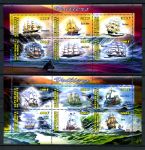 ДЖИБУТИ 2013г. MI# B143-4 / ПАРУСНЫЕ КОРАБЛИ блоки / MNH OG VF / ФЛОТ ПАРУСА