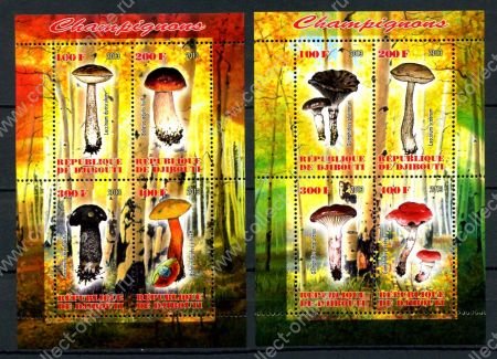 ДЖИБУТИ 2013г. MI# B137-8 / ГРИБЫ блоки / MNH OG VF / ФЛОРА