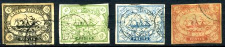 ЕГИПЕТ СУЭЦКИЙ КАНАЛ 1868г. SC# L1-4* / 1-40c. ПАРОХОД / USED* F-VF / КОРАБЛИ