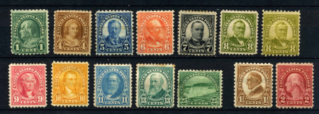 США 1922-1926 гг. • стандарт • набор 14 чистых **/* марок • MNH/MH OG F-VF