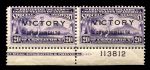 Филиппины 1945 г. • SC# E10+E10a • 20 c. • надпечатка "VICTORY commonwealth" • спецдоставка • пара(служебн. текст) • MNH OG XF+