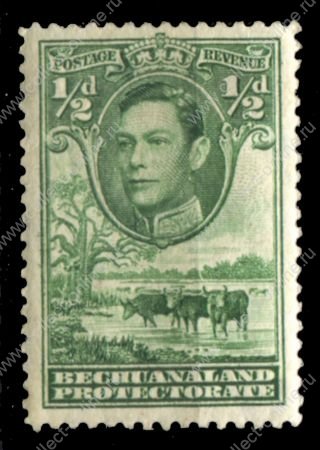 Бечуаналенд 1938-1952 гг. • Gb# 118 • ½ d. • Георг VI основной выпуск • коровы на водопое • MLH OG XF ( кат.- £4 )
