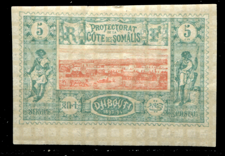 Берег Сомали 1894-1900 гг. • Iv# 9(Sc# 9) • 5 c. • осн. выпуск • вид Джибути • MH OG XF ( кат.- € 20 )