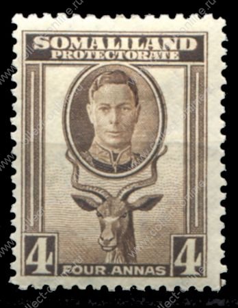 Сомалиленд 1938 г. • Gb# 97 • 4 a. • Георг VI основной выпуск • овца • MH OG VF ( кат. - £6- )