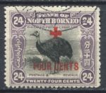 Северное Борнео 1918 г. • Gb# 245 • 24 + 4 c. • надп. доп. номинала для Красного Креста • благотворительный выпуск • Used VF ( кат. - £22 ) 