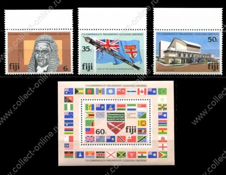 Фиджи 1981 г. • SC# 450-3 • 6 - 60 c. • 27-летие парламентской Ассоциации стран Содружества • MNH OG XF+ • полн. серия + блок