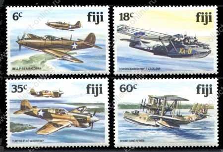 Фиджи 1981 г. • SC# 454-7 • 6 - 60 c. • Боевые самолеты времен WW II • MNH OG XF+ • полн. серия ( кат. - $12 )